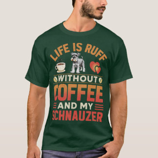 Schnauzer hond en koffie t-shirt