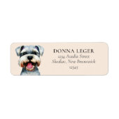 Schnauzer hond gepersonaliseerd adres etiket (Voorkant)