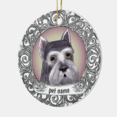 Schnauzer hond keramisch ornament (Links)