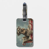 Schnauzer Hond Kerst Feestelijk Bagagelabel (Achterkant verticaal)