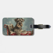 Schnauzer Hond Kerstfeest Bagagelabel (Achterkant horizontaal)