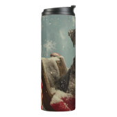 Schnauzer Hond Kerstfeest Thermosbeker (Gedraaid links)