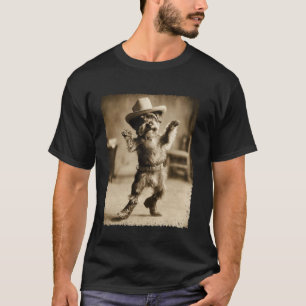 Schnauzer-hond Meme Dwaze Cowboy Grappig T-shirt