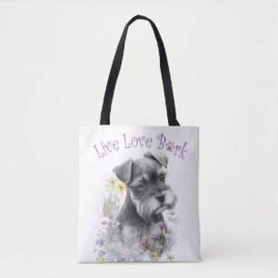 Schnauzer Hond Moeder Bloemstuk Draagtas