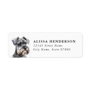 Schnauzer-hond retouradreslabels etiket