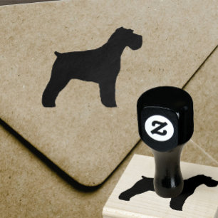 Schnauzer Hond Silhouet met Natuurlijke Slappe Oor Rubberstempel