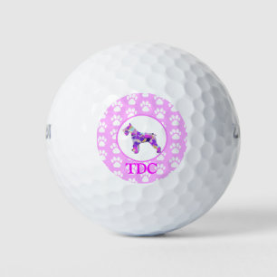 Schnauzer Hond Silhouet Poot Roze PY&B Golfballen