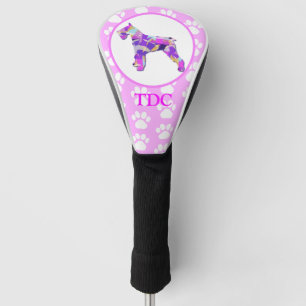 Schnauzer Hond Silhouet Poot Roze PY&B Golfheadcover