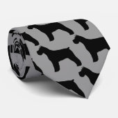 Schnauzer Hond Silhouetten Patroon Stropdas (Opgerold)