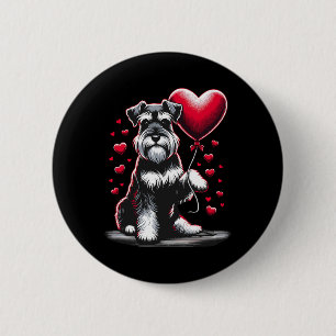 Schnauzer hond Valentijnsdag Hondenbezitter Valent Ronde Button 5,7 Cm