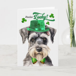 Schnauzer-hond voelt zich Lucky St. Patrick's Day Feestdagen Kaart