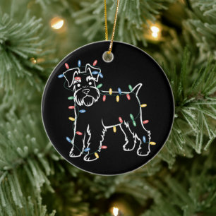 Schnauzer Honden Boom Kerstmis Kerstmis Huisdier D Keramisch Ornament