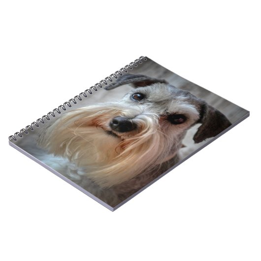 Schnauzer Hondengezicht Notitieboek (Linkerzijde)