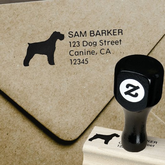 Schnauzer Hondenras Silhouet Retouradres Rubberstempel