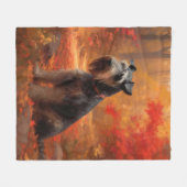 Schnauzer in Herfstbladeren Herfst Inspire Fleece Deken (Voorkant (Horizontaal))