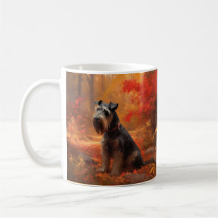 Schnauzer in Herfstbladeren Herfst Inspire Koffiemok