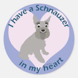 Schnauzer in mijn hart ronde sticker
