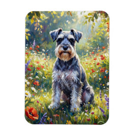 Schnauzer in Wildflower Meadow Flexible Magneet