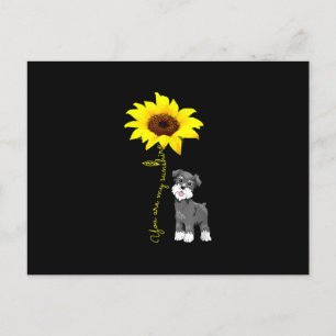 Schnauzer Is Mijn Zonneschijn Zonnebloem Schnauzer Feestdagenkaart