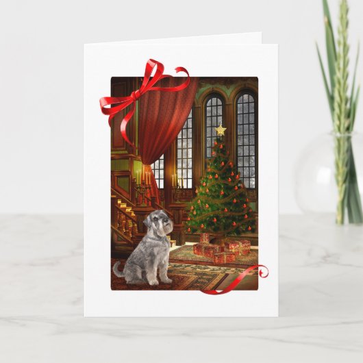 Schnauzer Kerst Kaart (Voorkant)