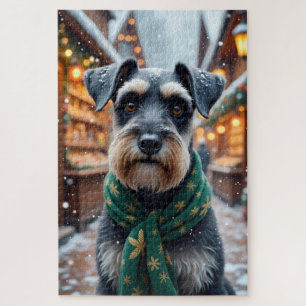 Schnauzer Kerst Kunst Legpuzzel