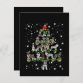 Schnauzer kerstboom met vlieglicht bedankkaart (Voorkant / Achterkant)
