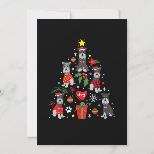Schnauzer kerstboomversier Funny Pet Dog Aankondiging (Voorkant)