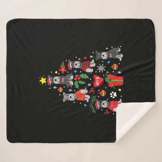 Schnauzer kerstboomversier Funny Pet Dog Sherpa Deken (Voorkant (horizontaal))