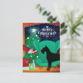 Schnauzer kerstcadeau feestdagenkaart (Staand voorkant)
