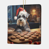 Schnauzer Kerstkoekjes Feestelijke vakantie Keramisch Ornament (Links)