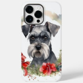 Schnauzer Kerstkrans Feestelijke Pup Case-Mate iPhone Case (Achterkant)