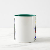 Schnauzer-kerstlampjes Tweekleurige Koffiemok (Center)