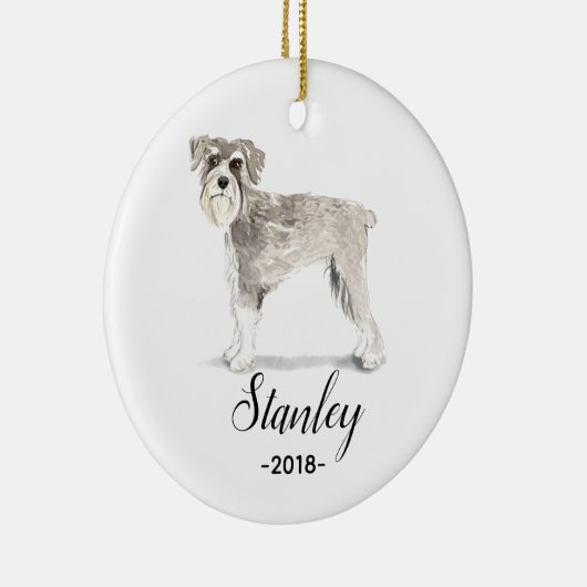 Schnauzer-kerstversiering Keramisch Ornament (Rechts)