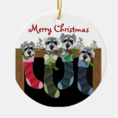 Schnauzer kerstversiering keramisch ornament (Voorkant)