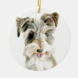 Schnauzer kerstversiering keramisch ornament