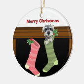 Schnauzer kerstversiering keramisch ornament (Links)