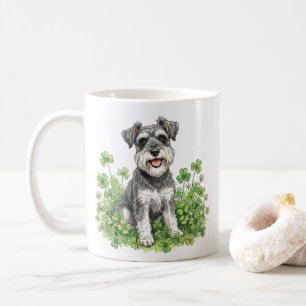 Schnauzer koffiemok met shamrocks