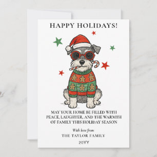 Schnauzer Lelijke Trui Kerst Hond Suikerstokje Feestdagenkaart