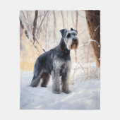 Schnauzer liet het sneeuwen Kerstmis Fleece Deken (Voorkant)