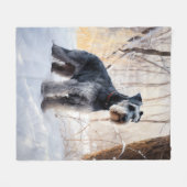 Schnauzer liet het sneeuwen Kerstmis Fleece Deken (Voorkant (Horizontaal))