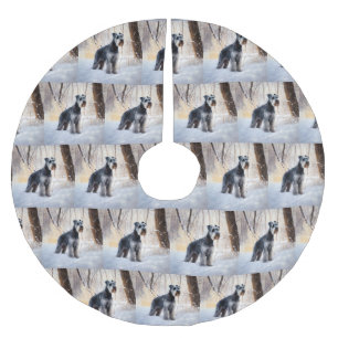 Schnauzer liet het sneeuwen Kerstmis Kerstboom Rok