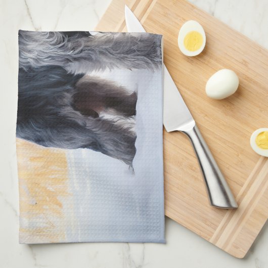 Schnauzer liet het sneeuwen Kerstmis Theedoek (Quarter Fold)