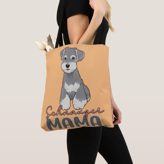 Schnauzer Mama Draagtas (Dichtbij)