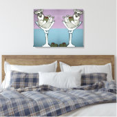 Schnauzer Martini Dubbel de Trouble Canvas Art (Insitu (Slaapkamer))