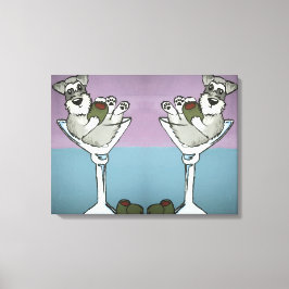 Schnauzer Martini Dubbel de Trouble Canvas Art