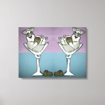 Schnauzer Martini Dubbel de Trouble Canvas Art