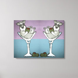 Schnauzer Martini Dubbel de Trouble Canvas Art