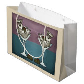 Schnauzer Martini verdubbelt de Trouble Gift Bag Large Cadeauzakje (Achterkant Gekanteld)