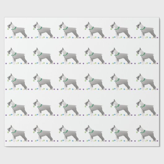 Schnauzer Merry-kerstontwerp Cadeaupapier (Vlak)