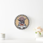 Schnauzer met bril ronde klok (Huis)